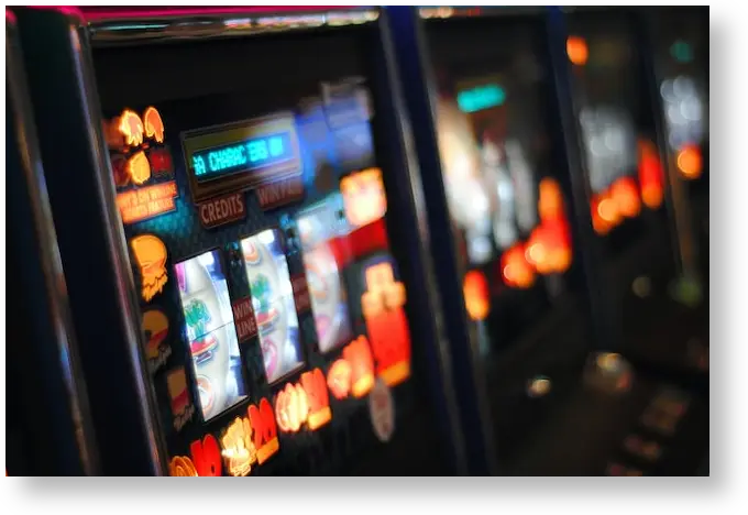 Slot machines in a casino